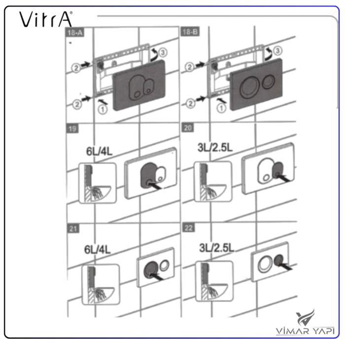 426910YP22 426910YP VitrA Kumanda Paneli 3/6 Beyaz (Ön kısım) - Görsel 6
