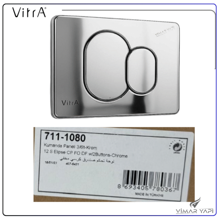 711-10802 711-1080 Kumanda Paneli Parlak Krom Tam set - Görsel 4
