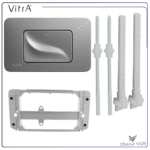 790-5085 VitrA  Tek Basmalı Mat Krom Kumanda paneli (Set) - Görsel 2