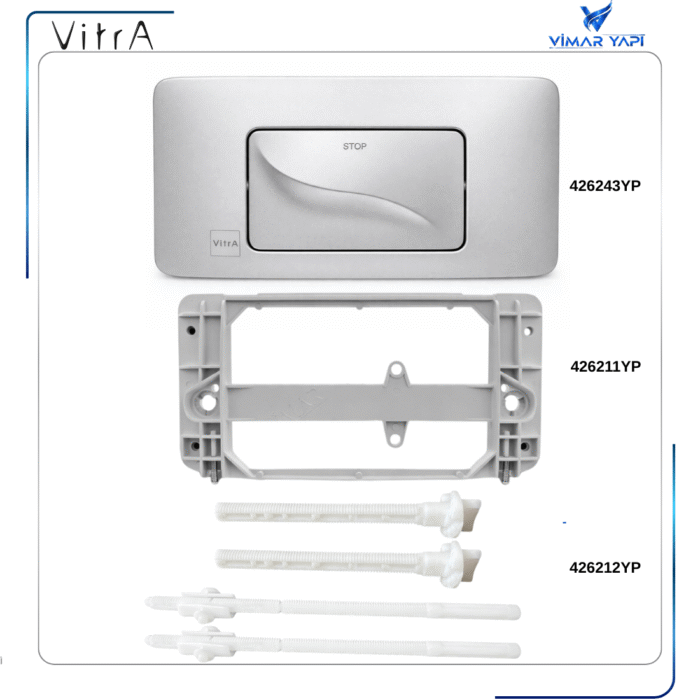 790-5085 Tek Basmalı Mat Krom Kumanda paneli (Set) - Görsel 2
