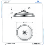 A3311401YP Klasik Duş Başlığı 21,5x21,5 - Görsel 2