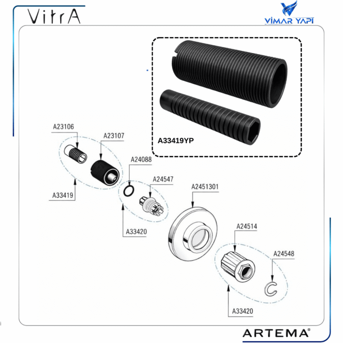 A33419YP Ankastre Taharet Vana Uzatması - Görsel 3