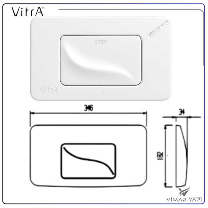 426238YP22 426238YP VitrA Kumanda Panel Beyaz Ön Kısım - Görsel 2