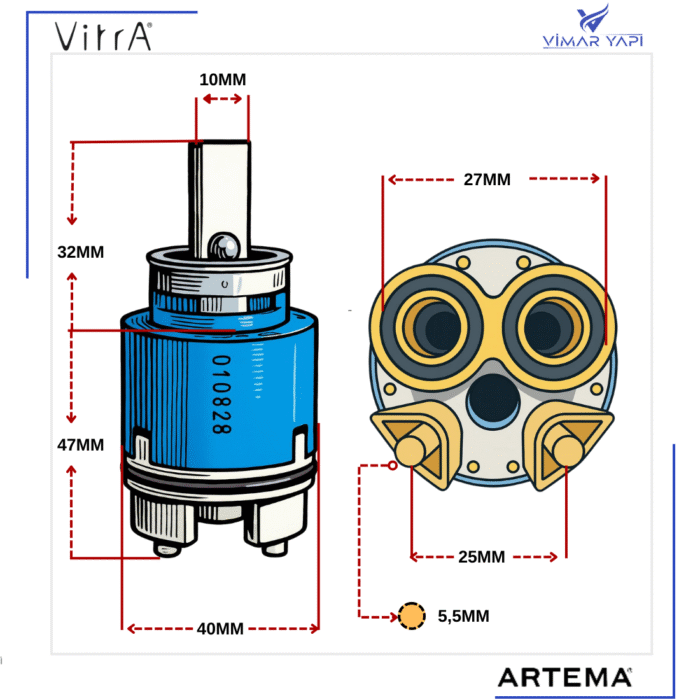 A25653YP 40mm Ayaklı Kartuş-Kerox Kn40B Hws 1 Step - Görsel 2
