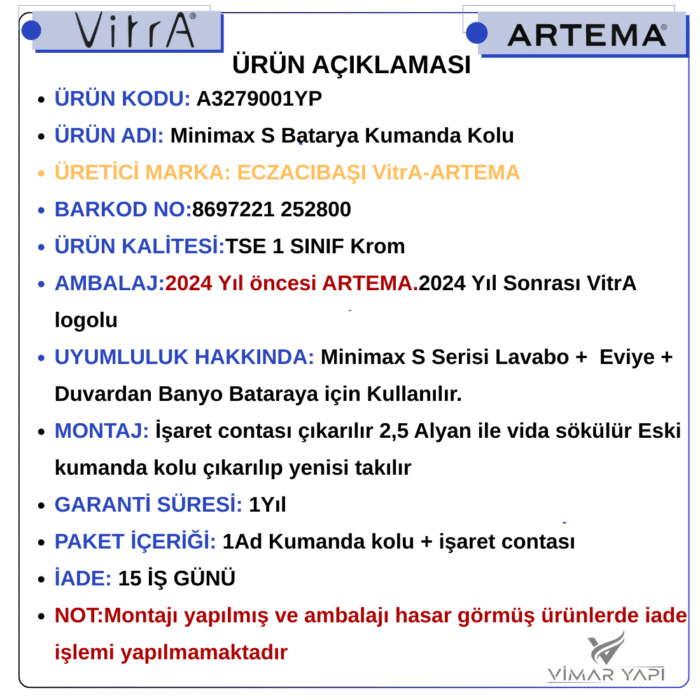 A3279001YP Minimax S Batarya Kumanda Kolu - Görsel 6