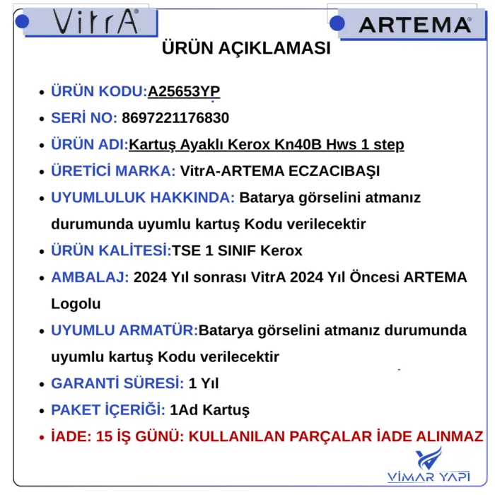 A25653YP 40mm Ayaklı Kartuş-Kerox Kn40B Hws 1 Step - Görsel 4