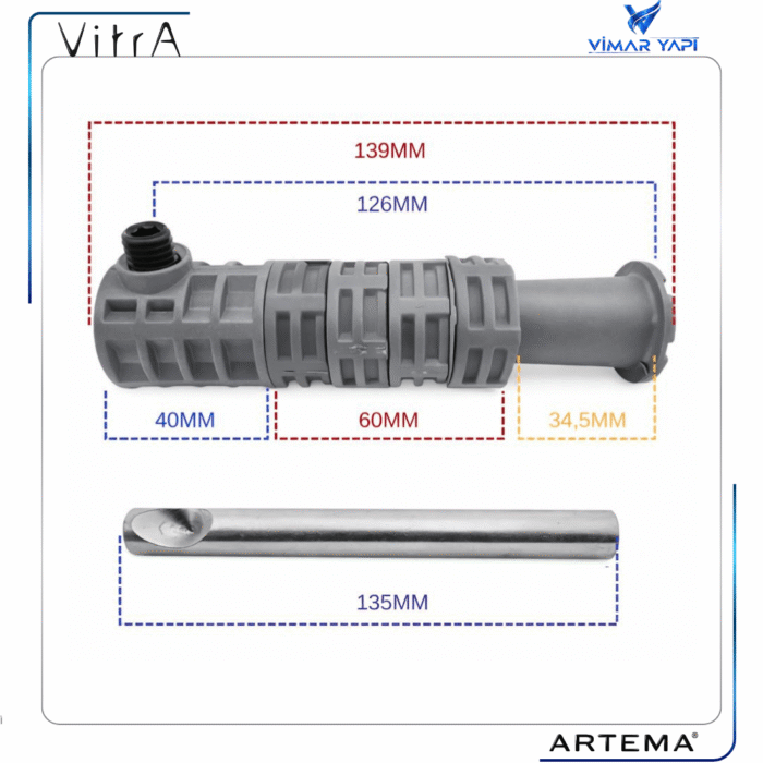 310892YP1TE Asma Klozet Kolay Montaj Seti 135mm - Görsel 2
