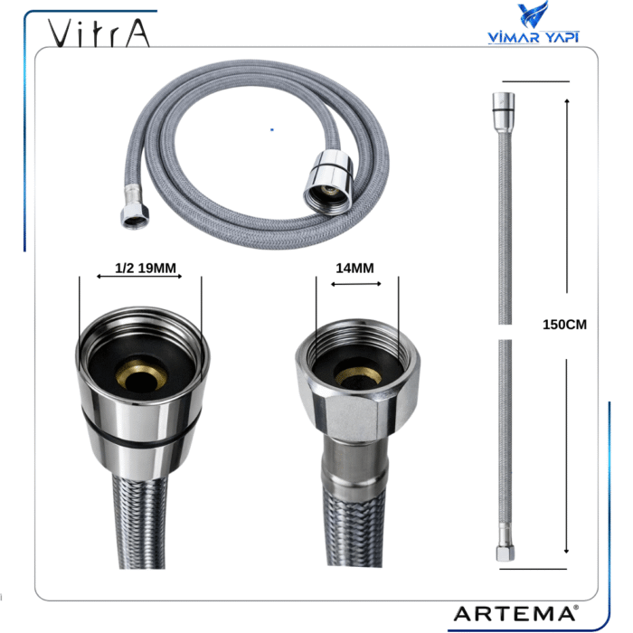 A3343001YP Eviye Bataryası Spiral 150 Cm M15 G1/2 (PEX) - Görsel 2