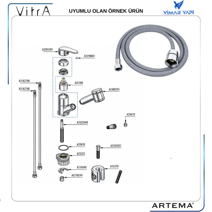 A3343001YP Eviye Bataryası Spiral 150 Cm M15 G1/2 (PEX) - Görsel 4