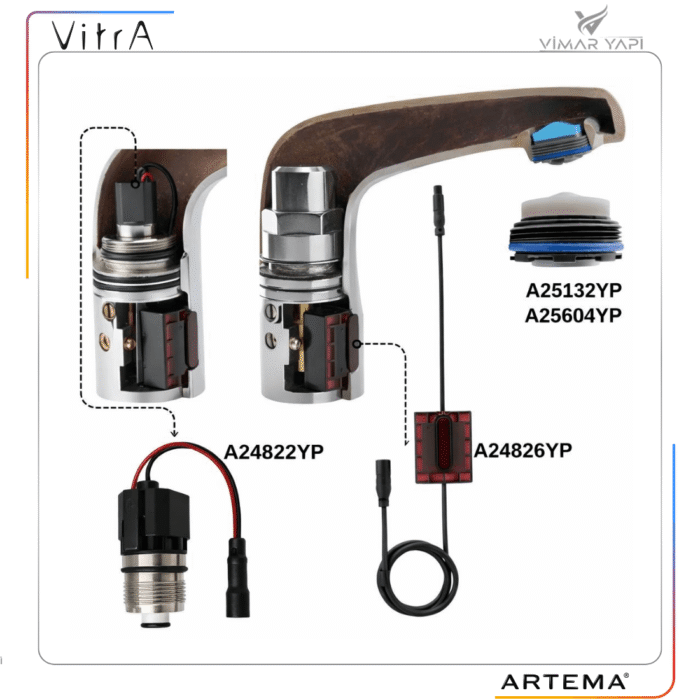 A24822YP Fotoselli Lavabo  Bat Selenoid valf A:K Eski Seri - Görsel 2