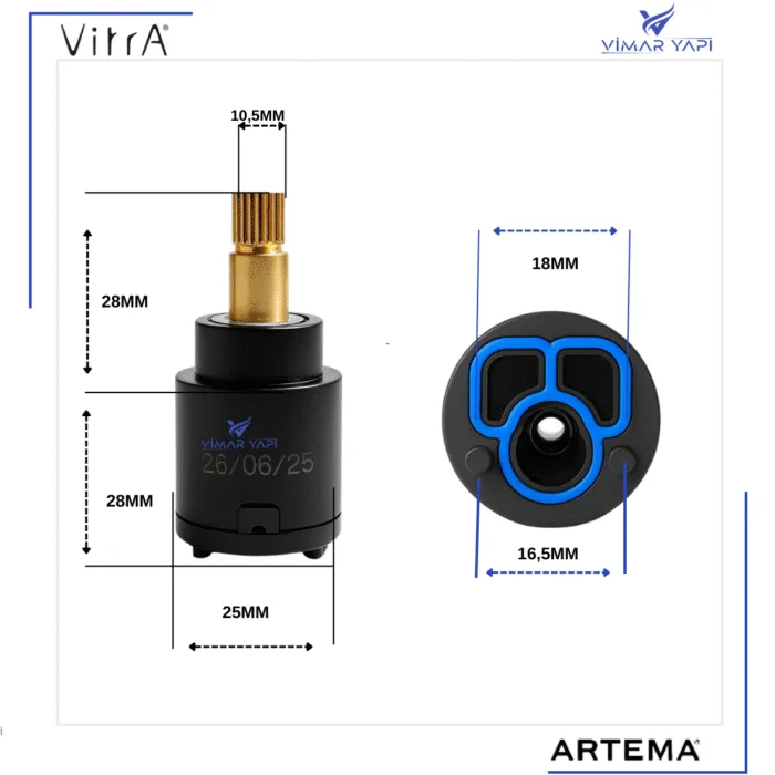 A26214YP Rotasyonal Yönlendirici Kartuş Ø25 CT25GF001 (A47112) - Görsel 2