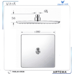 A3308001YP A45632STA Square Duş Başlığı, (28X28) - Görsel 4