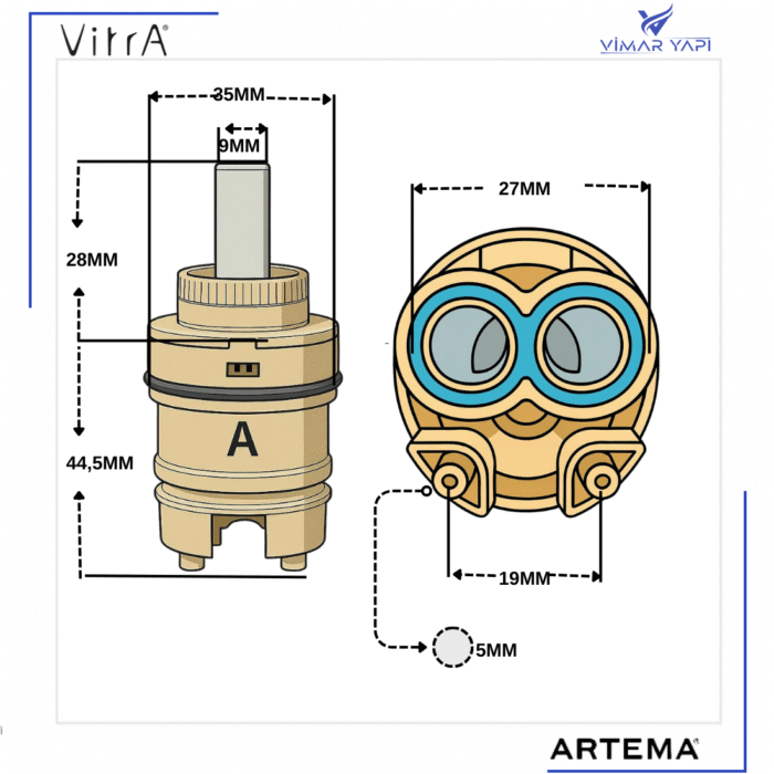 A25131YP Ayakli Kartuş Ø35 Punto - Görsel 2
