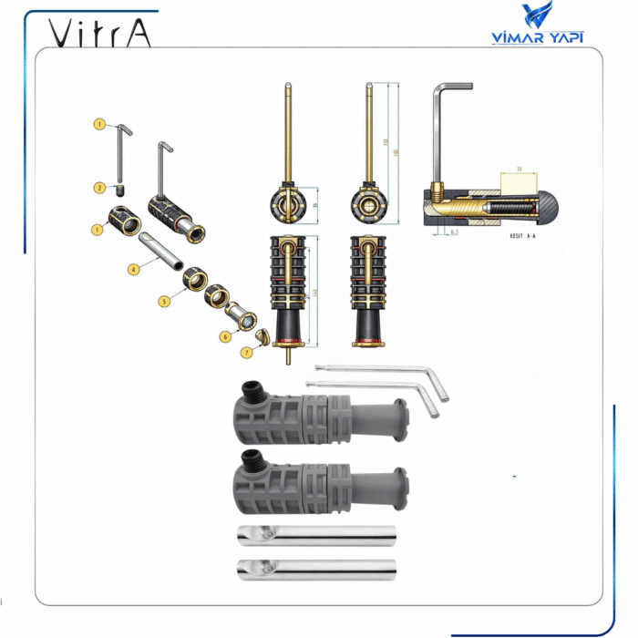 310891YP1TE Asma Klozet Kolay Montaj Seti 105mm - Görsel 3