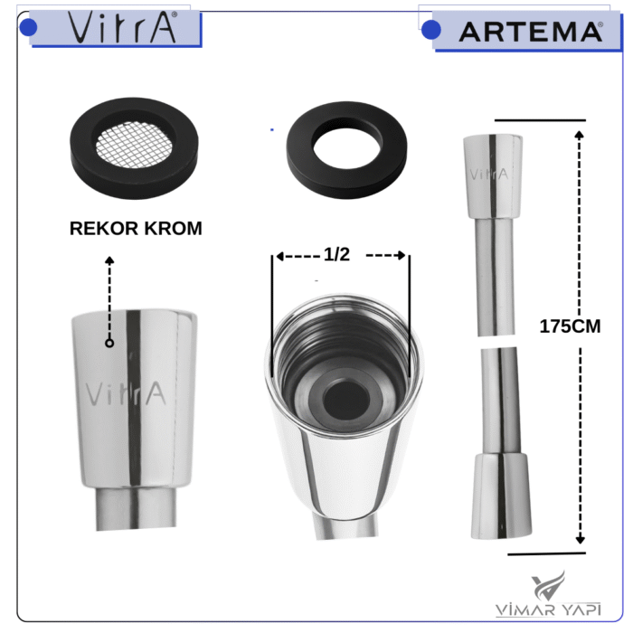 A3351401YP Duş Spiral Chromolux-175 Cm (ACS) - Görsel 2
