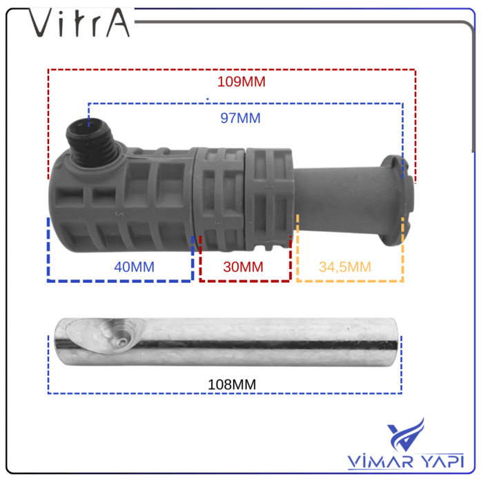 310891YP1TE VitrA Asma Klozet Kolay Montaj Seti 105mm - Görsel 2