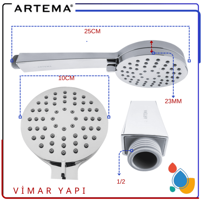 GÜNCEL TASARIM (1100 x 1100 piksel) (10) A3348001YP  3 Fonksiyonlu El Duşu - Görsel 2