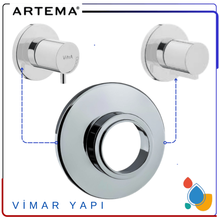 A2451301YP  Artema Rozet Ankastre Stop Valf - Görsel 4