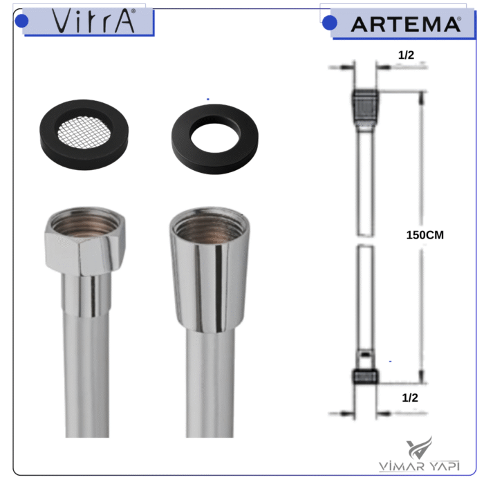 A3342101YP Duş Spiral Chromolux-150 Cm (ACS) - Görsel 2