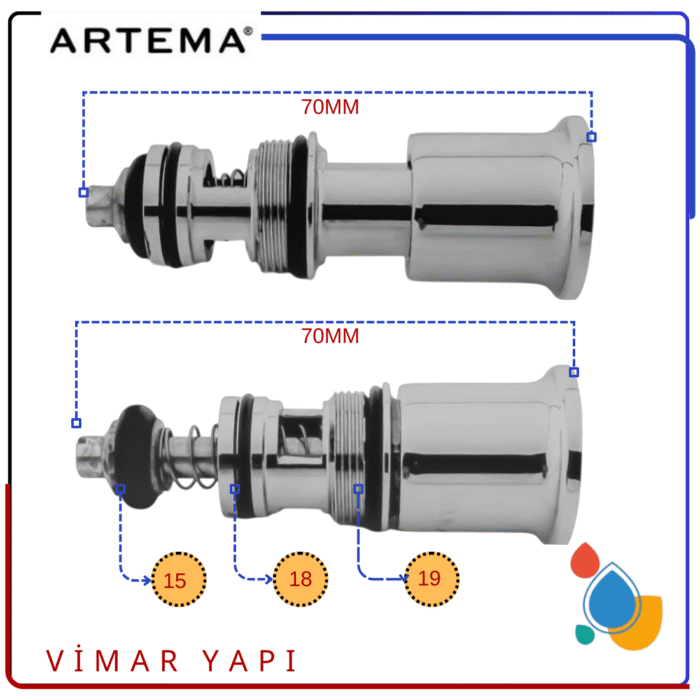 A3024201YP ARTEMA Gr. Duş Kumanda-Kilitlemeli- - Görsel 5