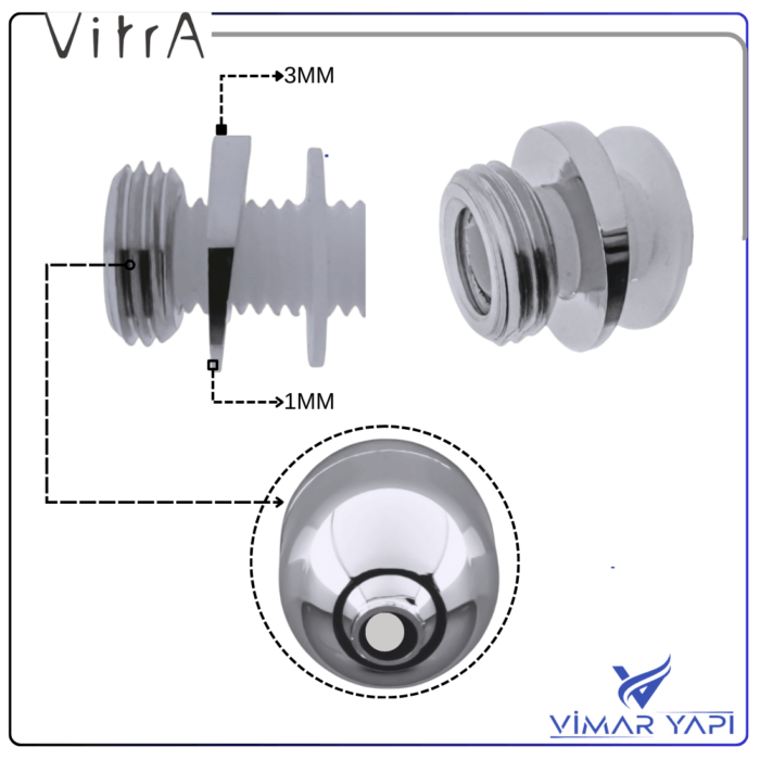 311464YP1TE VitrA-Taharet Ucu Fıskiye Ayarlı Krom(TK8°) - Görsel 5