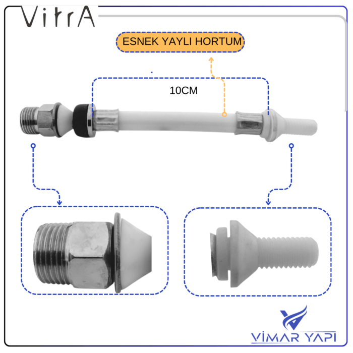 GÜNCEL TASARIM (1100 x 1100 piksel) (2) 311347YP1TE VitrA-A100 Asma Klzt Tip Taharet Hortumu - Görsel 2