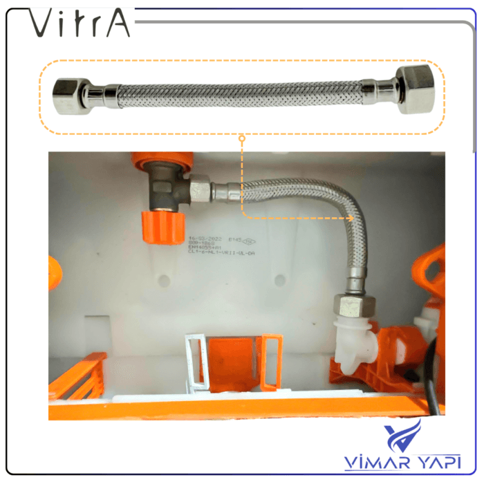 GÜNCEL TASARIM (1100 x 1100 piksel) (2) 436731YP VitrA-1/2"x3/8" Çelik Örgülü Flex hortum 18 Cm - Görsel 2