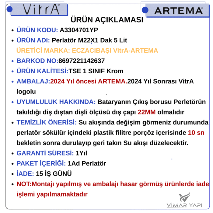 GÜNCEL TASARIM (1100 x 1100 piksel) (3) A3304701YP Gr Perlatör M22x1 5 lit Tasarruflu - Görsel 7