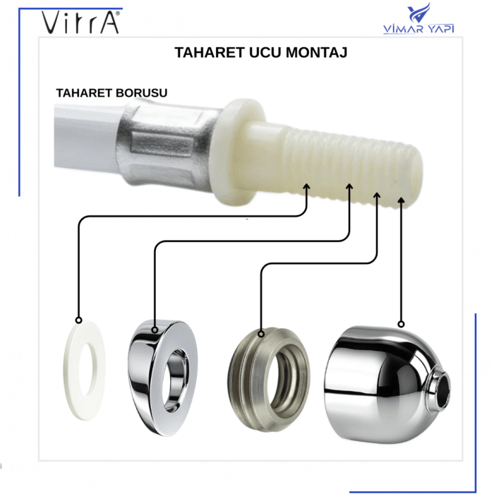 311463YP1TE VitrA-TaharetUcu FıskiyeAyarlı Krom (TK17°) - Görsel 4