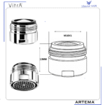 A3344201YP Gr. Perlatör M18x1 Shorty Origin (A3308701YP Yerine) - Görsel 2