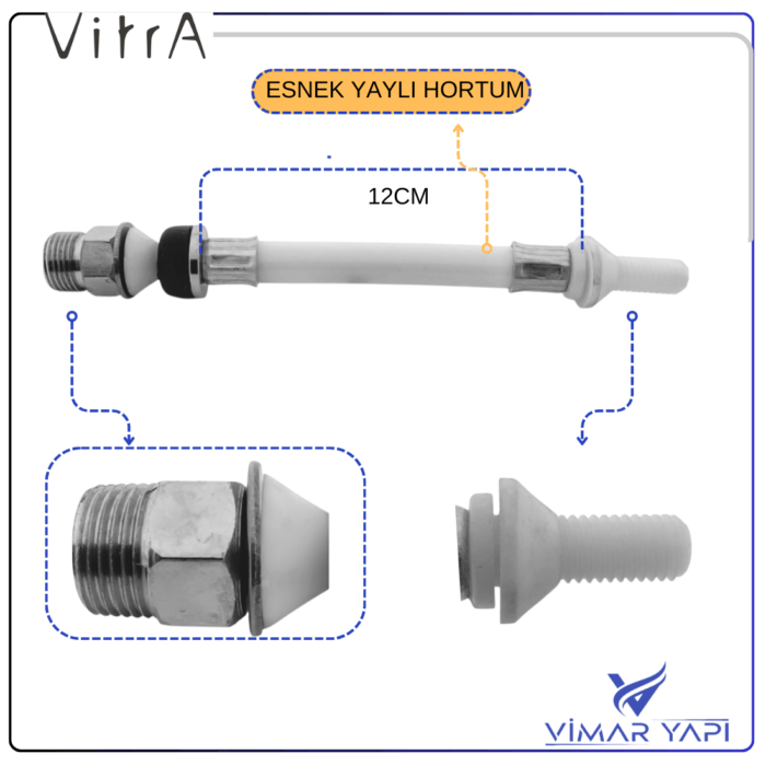 GÜNCEL TASARIM (1100 x 1100 piksel) 311343YP1TE VitrA- A120mm Asma Klzt Tip TaharetHortumu - Görsel 2