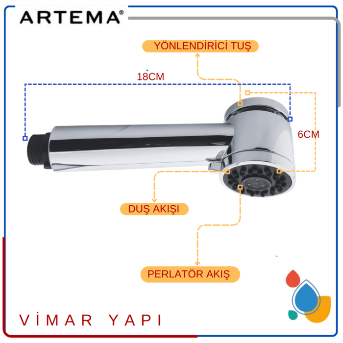 A2488701YP ARTEMA-Pull Out El Duşu - Görsel 7