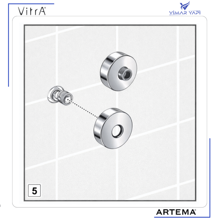 A2435501YP ARTEMA-Banyo bataryası Rozet-Ø75 mm - Görsel 4