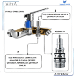 A3154401YP VitrA ARTEMA.Duş Kumanda Neoperl 018.0010.1 - Görsel 2