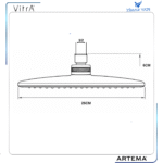A3728792YP Siyah Duş Başlığı - Solex 26X26 - Görsel 3