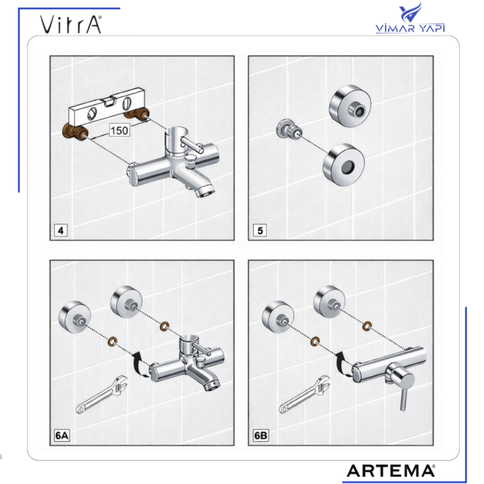 A2435501YP ARTEMA-Banyo bataryası Rozet-Ø75 mm - Görsel 5