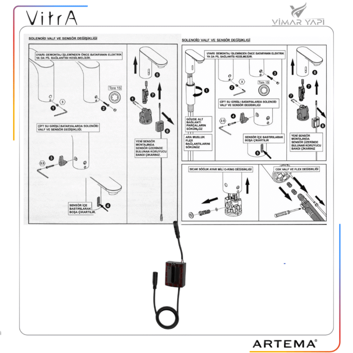 A22171YP Fotoselli Lavabo Bataryası Sensör Yeni - Görsel 4