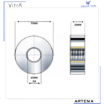 A2435501YP ARTEMA-Banyo bataryası Rozet-Ø75 mm - Görsel 3