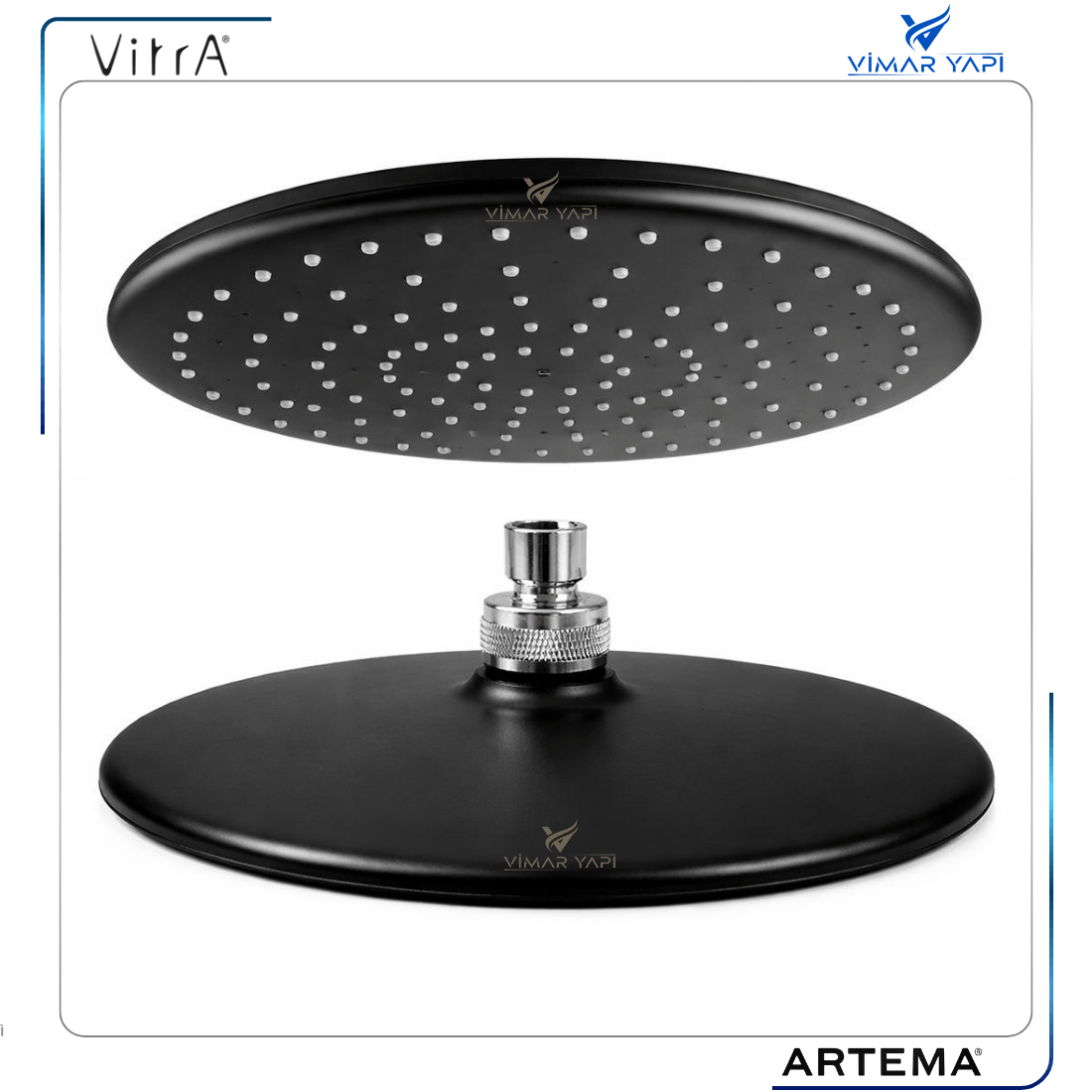 A3728792YP Siyah Duş Başlığı - Solex 26X26