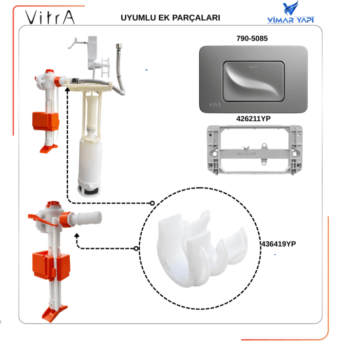 436419YP VitrA WDI Doldurma Adaptör parçası - Görsel 2