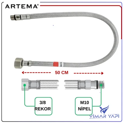 A3162798YP Flex Hortum - M10x1x18xG3/8 50CM DN6(10' Sıcak