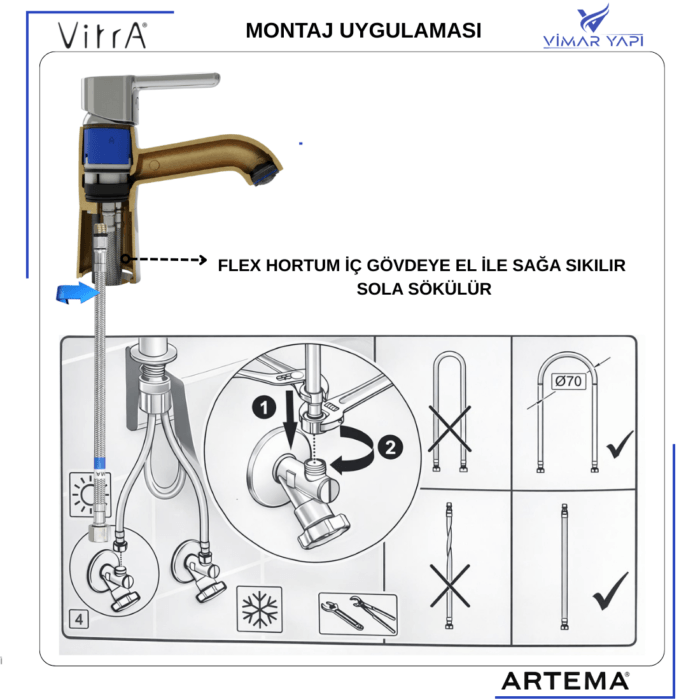 A3157596YP Flex Hortum - M10x1x18xG3/8 70CM DN6 Soğuk - Görsel 3