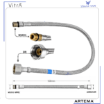 A3162796YP 	 Flex Hortum - M10x1x18xG3/8 50CM  DN6 Mavi - Görsel 4