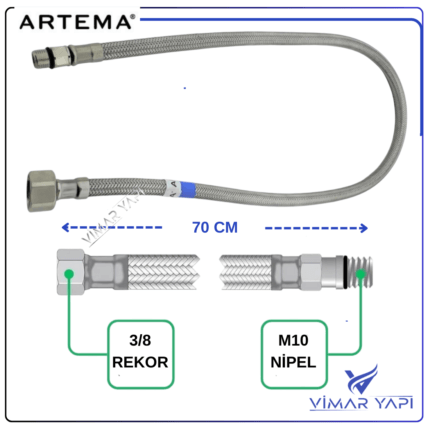 A3157596YP Flex Hortum - M10x1x18xG3/8 70CM DN6 Soğuk