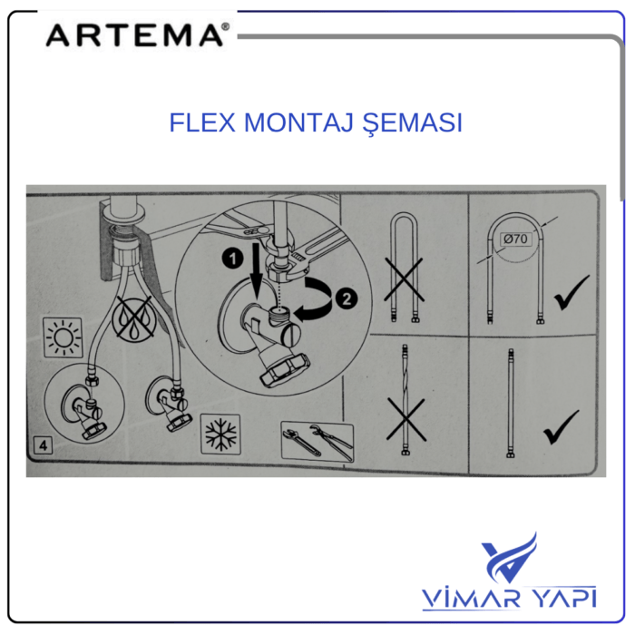 A3157598YP Flex Hortum - M10x1x18xG3/8 L700MM DN6(10' Sıcak - Görsel 4