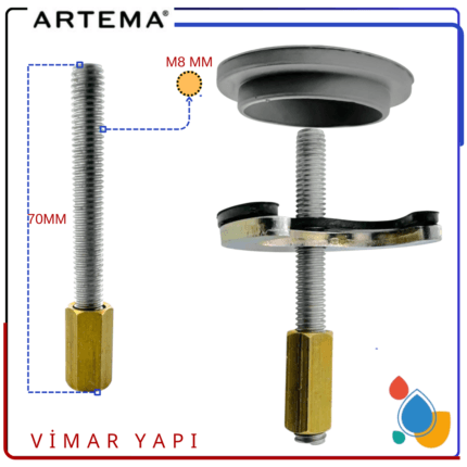A33306YP:Gr.Tespit Plaka+Saplama_M8/L=70