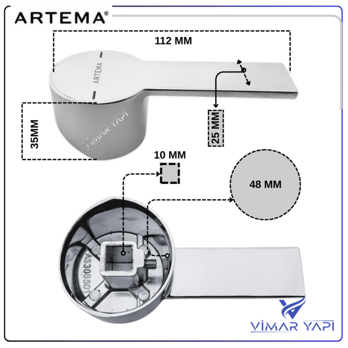 A3298501YP Kumanda Kolu Flo S (Ankastre Banyo) - Görsel 2