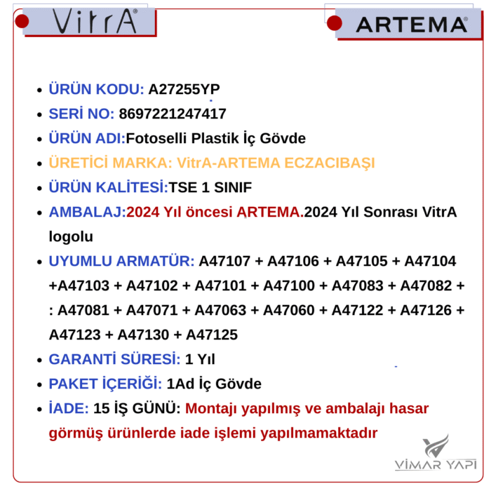 GÜNCEL TASARIM (1100 x 1100 piksel) (23) A27255YP Fotoselli Plastik İç Gövde - Görsel 4
