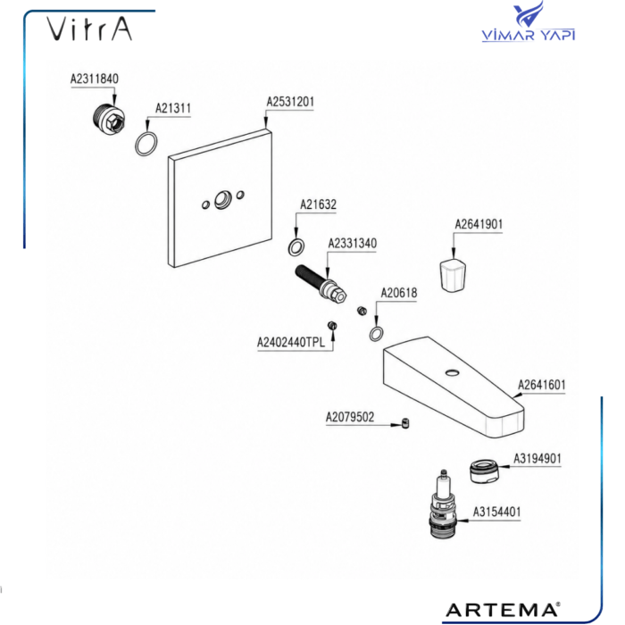 A42740 Root Square Çıkış Ucu Duş Kumandalı - Görsel 4
