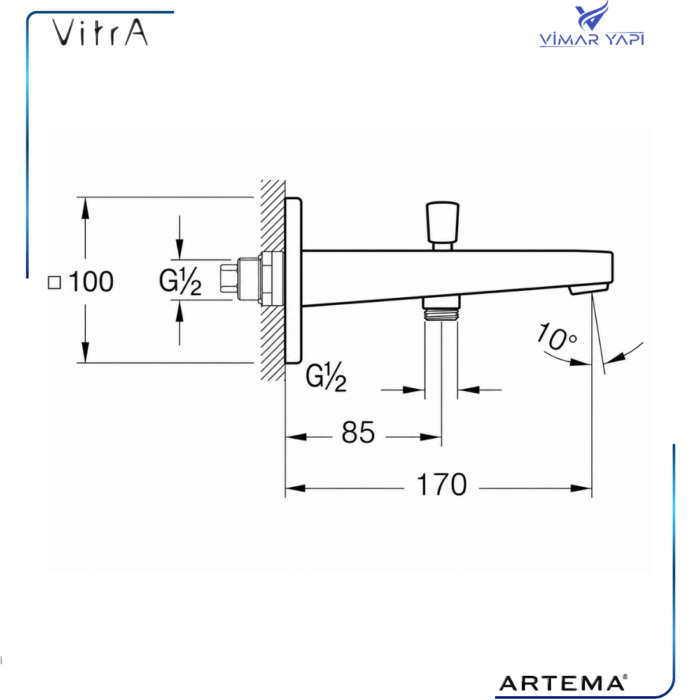 A42740 Root Square Çıkış Ucu Duş Kumandalı - Görsel 3